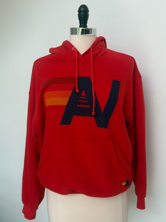 Aviator Nation Tops - Aviator Nation Relaxed Hoodie in Red